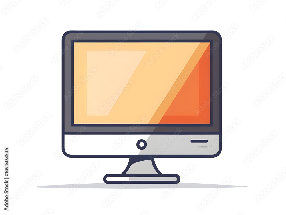 Simple Monitor Icon Representing Technology with Clean Design Against White Background Simple Monitor Icon Representing Technology with Clean Design Against White Background
