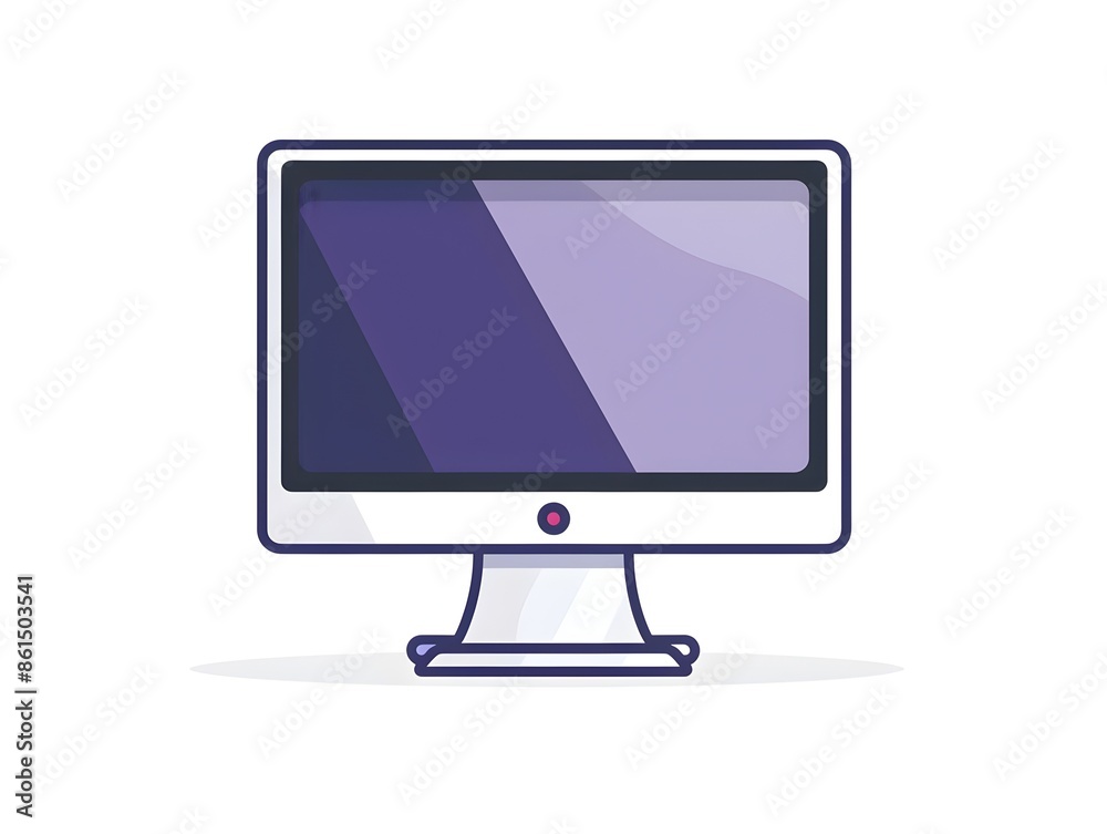 Simple Clean Icon of a Computer Monitor Representing Technology Simple Clean Icon of a Computer Monitor Representing Technology