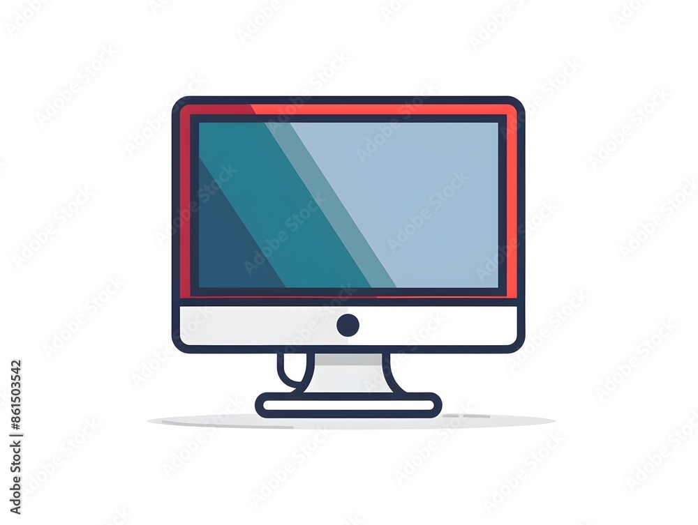 Simple monitor icon representing modern technology and digital interface on clean white background Simple monitor icon representing modern technology and digital interface on clean white background