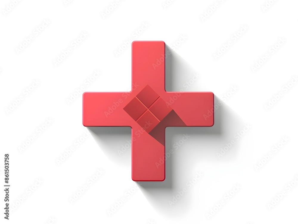 Obraz premium Medical Cross Icon Symbol of Health on Clean White Background