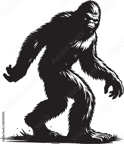 Bigfoot silhouettes vector image Flat silhouette design illustration