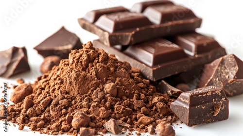 Pieces and crumbs of tasty chocolate 