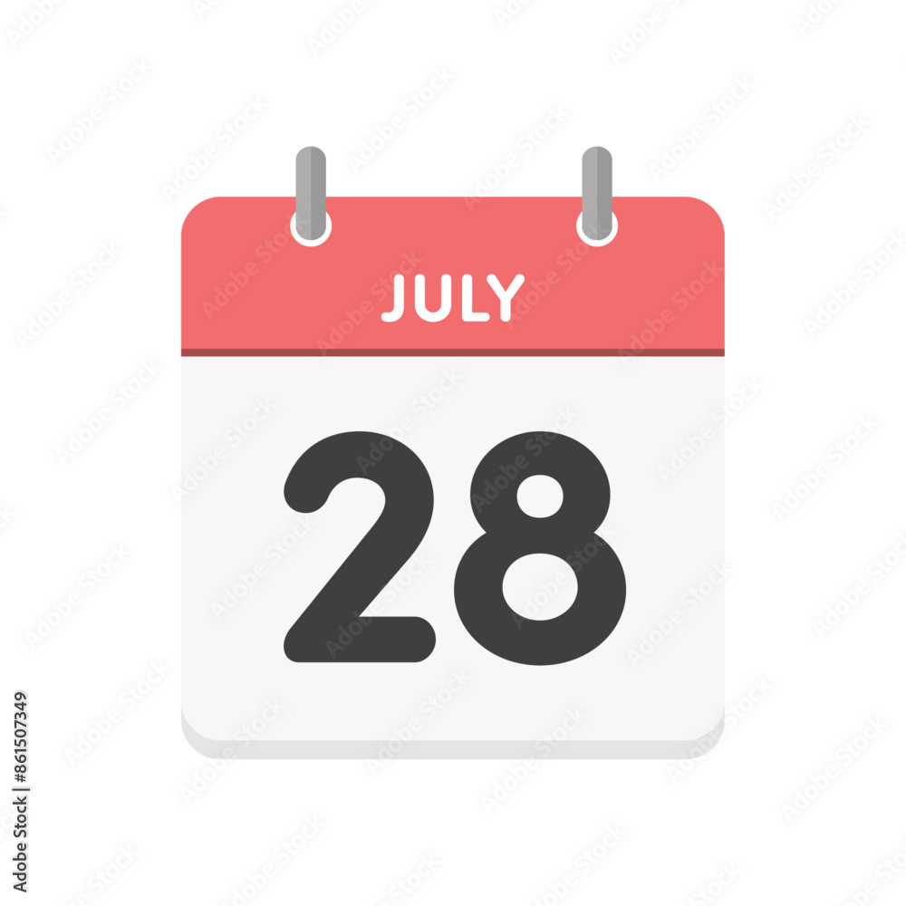 7月28日・july 28の日めくりカレンダーのアイコン - 7/28の日付のシンプルな暦の素材
7月28日・july 28の日めくりカレンダーのアイコン - 7/28の日付のシンプルな暦の素材