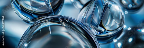 Schöne futuristische Glas Kugeln im länglichen Banner Format für Websites photo