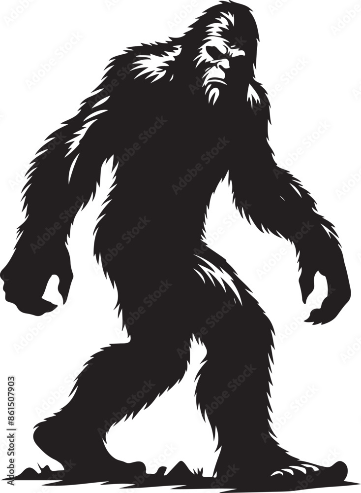 Bigfoot silhouettes vector image Flat silhouette design illustration Bigfoot silhouettes vector image Flat silhouette design illustration