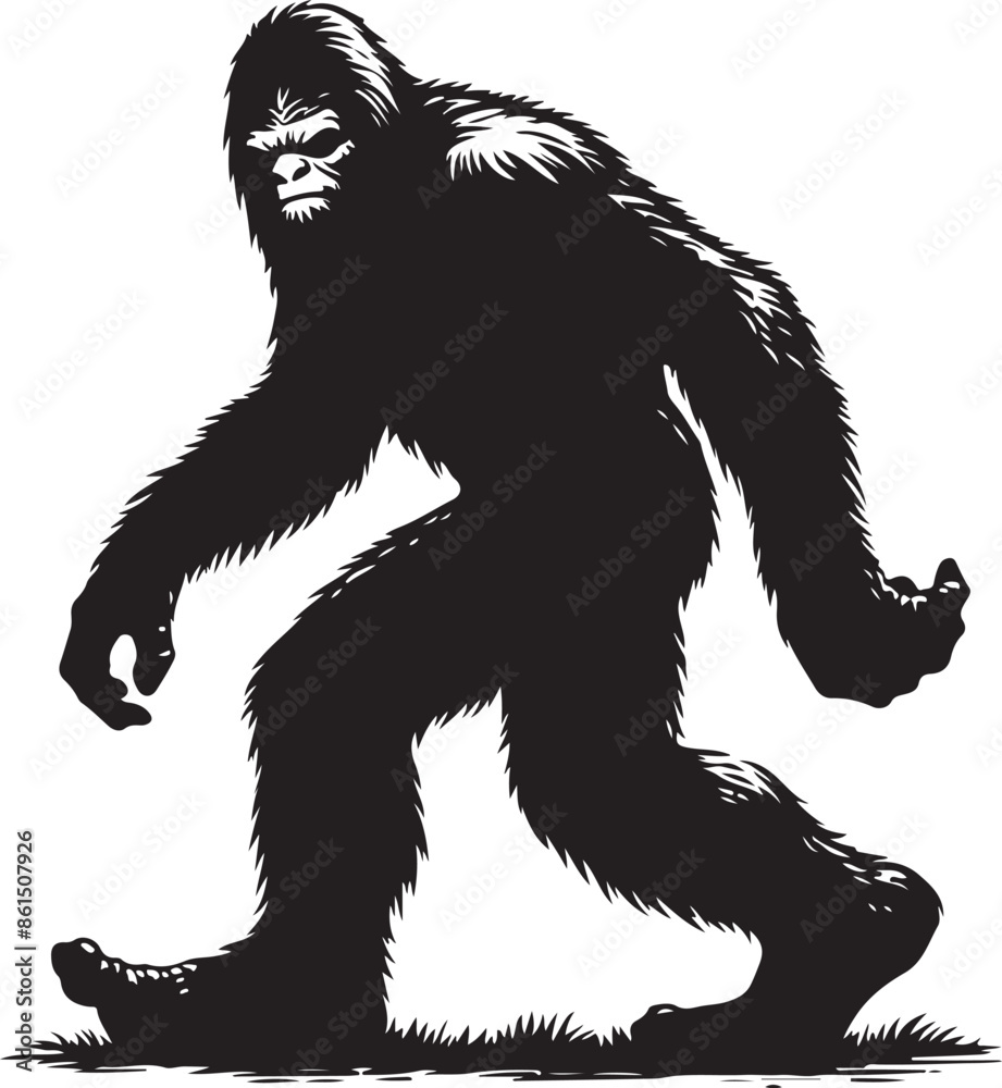 Bigfoot silhouettes vector image Flat silhouette design illustration Bigfoot silhouettes vector image Flat silhouette design illustration