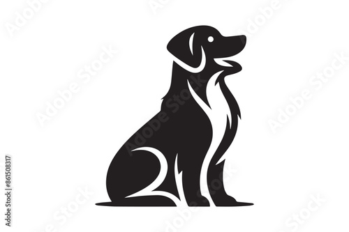 dog silhouette vector illustration, animal illustrations artwork and design