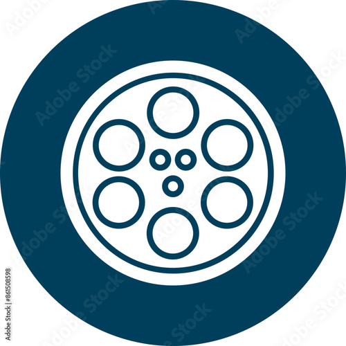 Film Reel Vector Glyph Icon