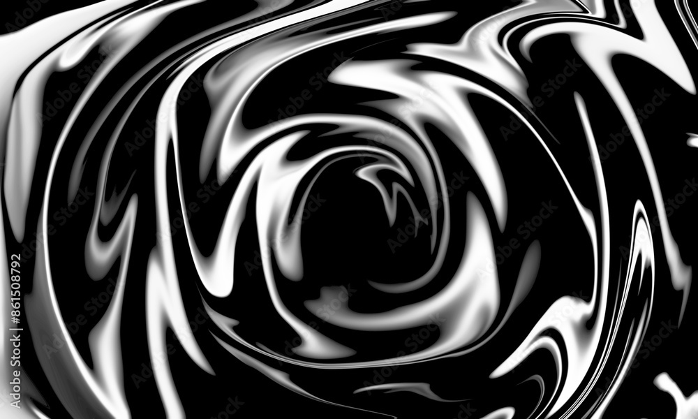 Fototapeta premium An abstract black and white retro grainy psychedelic background features silk cloth fabric, ideal for walls, wallpapers, templates, covers, and posters