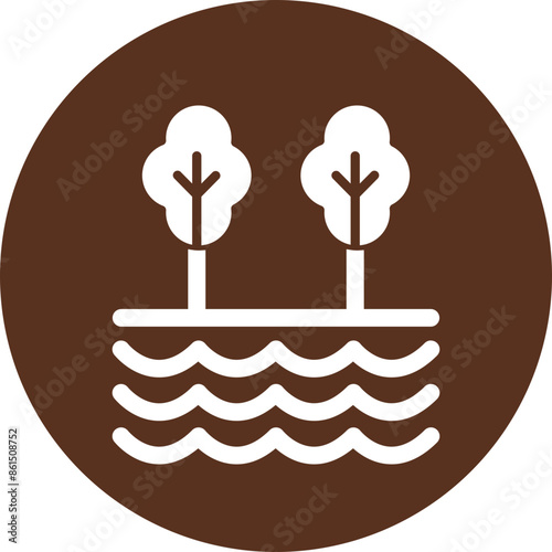 Creek Vector Glyph Icon