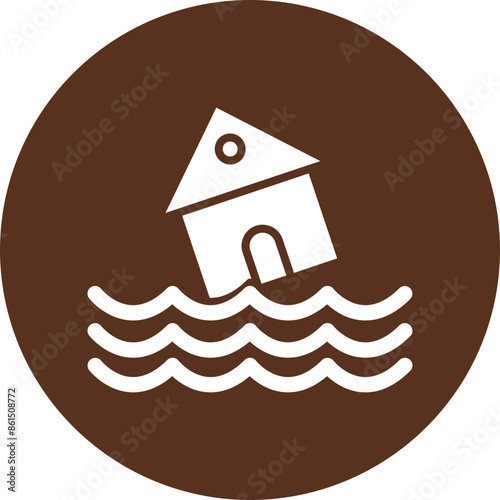 Flood Vector Glyph Icon