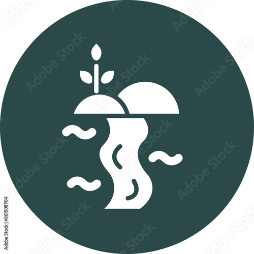 River Vector Glyph Icon