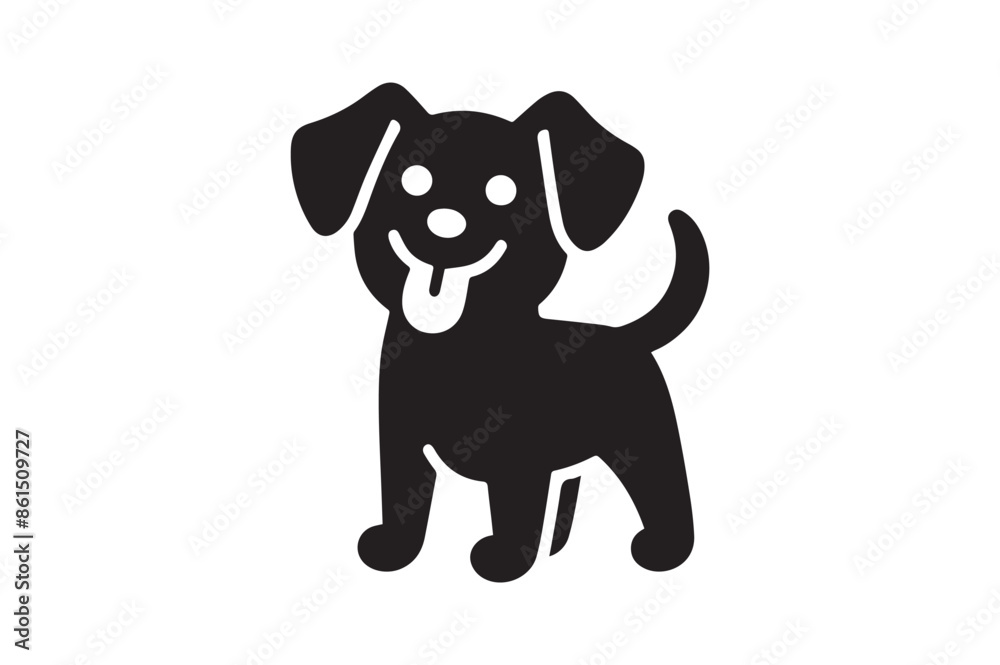 dog silhouette vector illustration, animal illustrations artwork and design