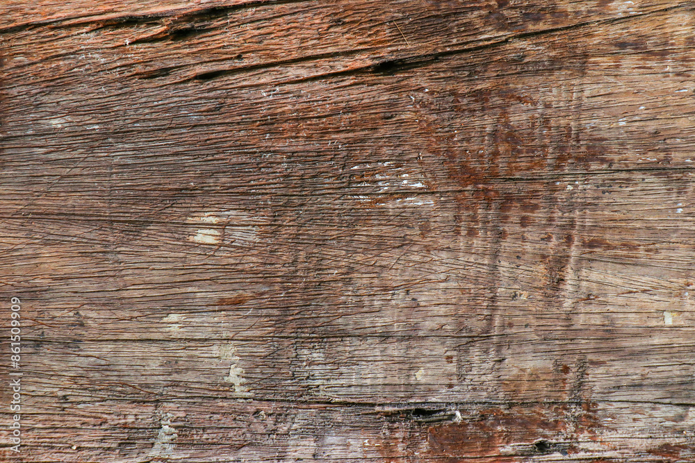 Naklejka premium Old wooden texture for background that has natural cracks.