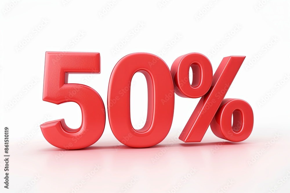 3D render of the word 50 percent OFF with a matt surface, representing a discount concept 3D render of the word 50 percent OFF with a matt surface, representing a discount concept