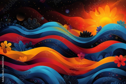 abstract background in colors and patterns for Hispanic Heritage Month