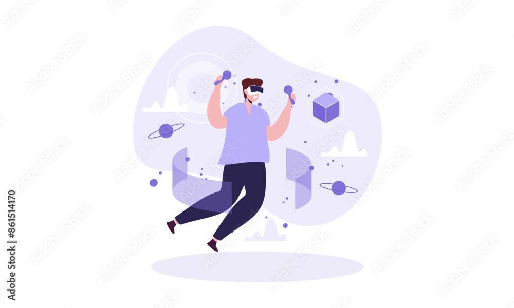 Virtual reality concept illustration vector Virtual reality concept illustration vector