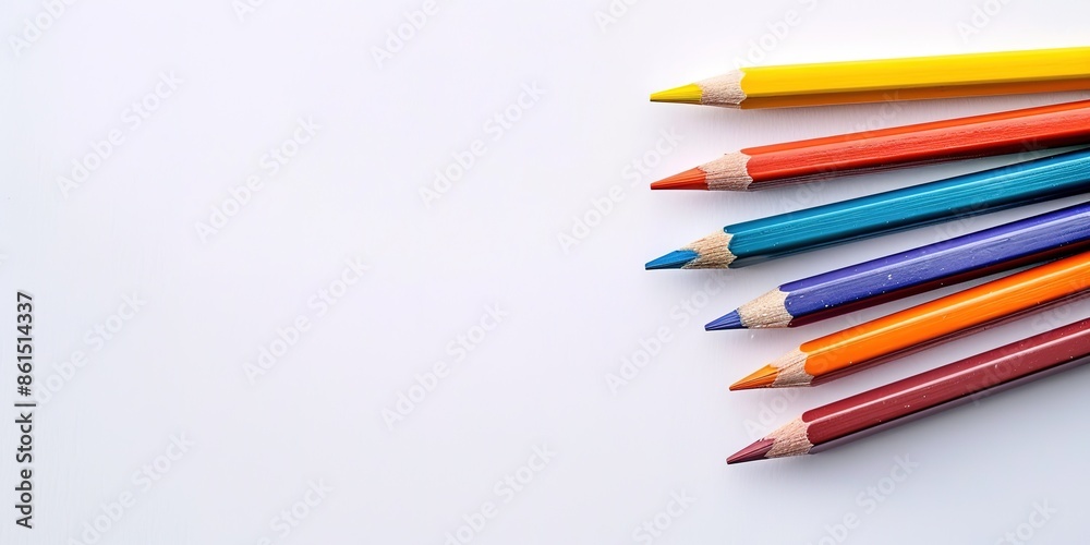 Color pencils isolated on white background close up with Clipping path Color pencils isolated on white background close up with Clipping path