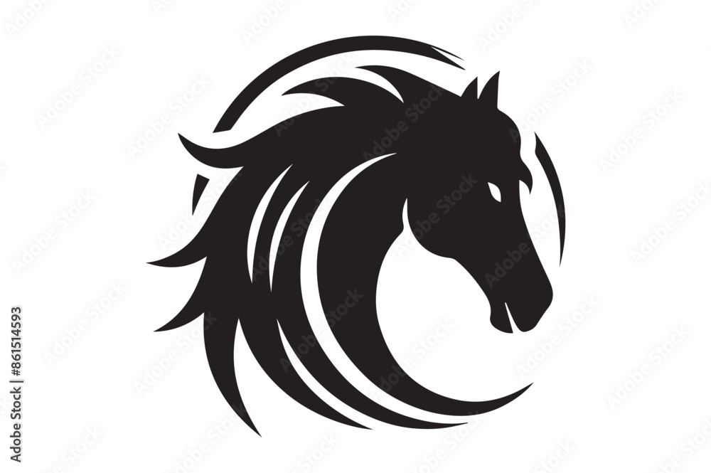 Fototapeta premium horse silhouette vector illustration, animal illustrations artwork and design