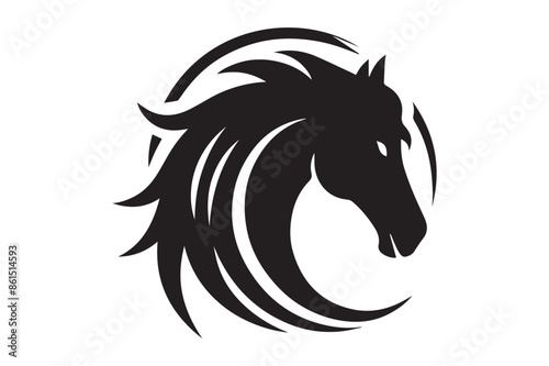 horse silhouette vector illustration, animal illustrations artwork and design