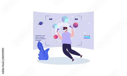 Virtual reality concept illustration vector