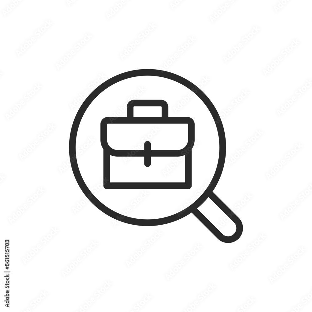 Job search, linear style icon. the process of looking for employment opportunities. Editable stroke width Job search, linear style icon. the process of looking for employment opportunities. Editable stroke width