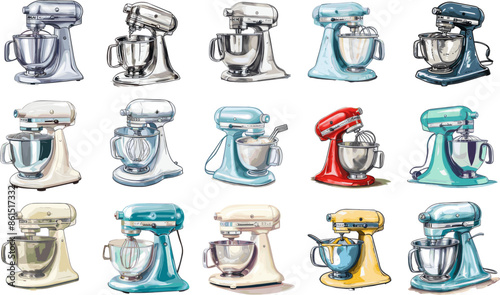KITCHEN SET IN COLOR STYLE, MIXER SET IN COLOR STYLE