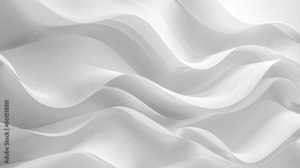 Minimalist wave shapes in white seamlessly integrate with a clean background, highlighting fluidity and simplicity Minimalist wave shapes in white seamlessly integrate with a clean background, highlighting fluidity and simplicity