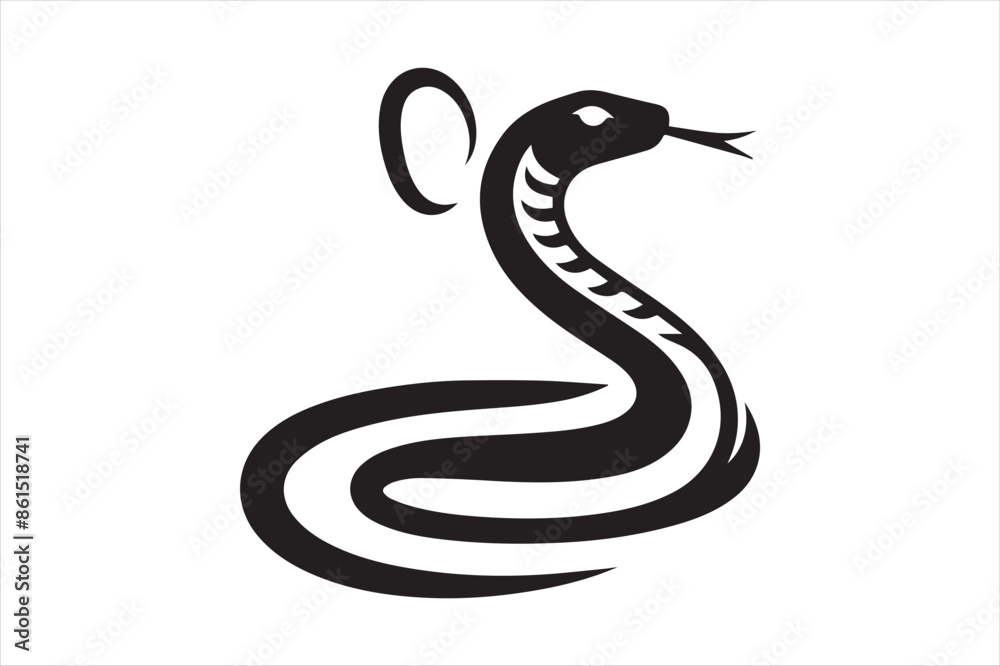 Fototapeta premium snake silhouette vector illustration, animal illustrations artwork and design