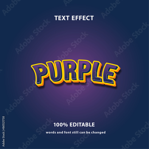 Purple theme graphic text effect, changeable word for your design