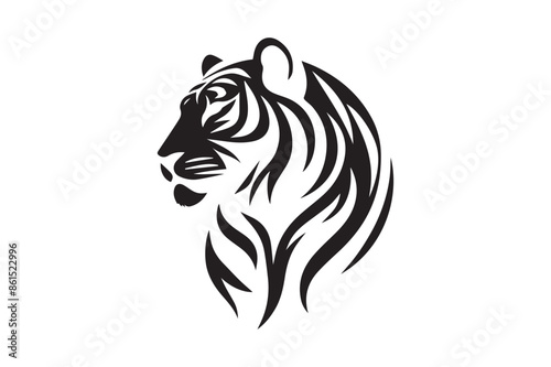 bengal tiger silhouette vector illustration, animal illustrations artwork and design