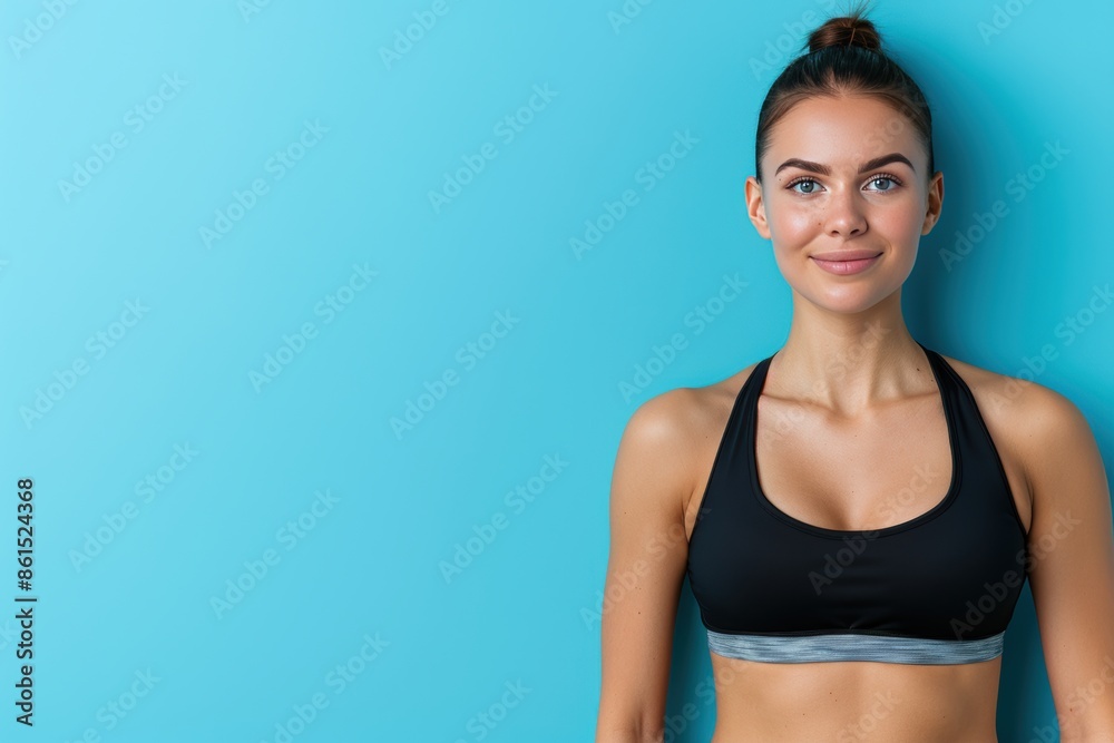 Fitness woman in fashionable sportswear. Dynamic movement. Side view. Sport and healthy lifestyle Fitness woman in fashionable sportswear. Dynamic movement. Side view. Sport and healthy lifestyle
