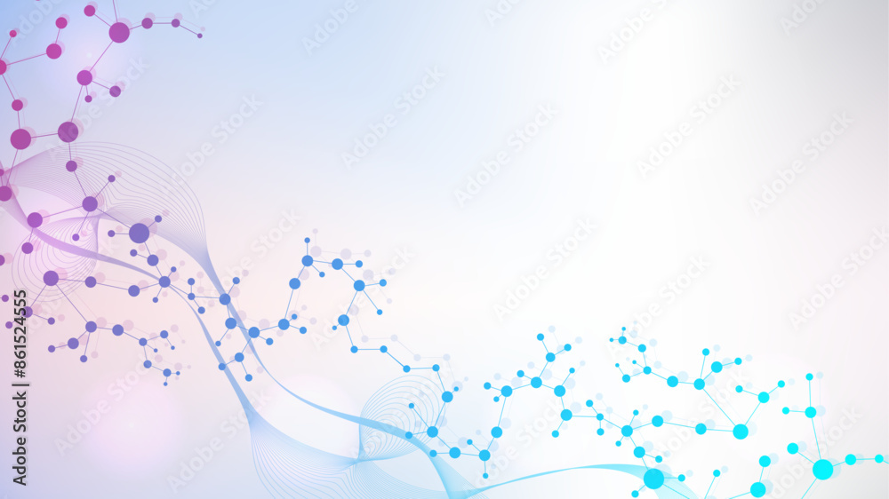 Structure molecule and communication. DNA, atom, neurons. Scientific concept for your design. Connected lines with dots. Medical, technology, chemistry, science background. Vector illustration Structure molecule and communication. DNA, atom, neurons. Scientific concept for your design. Connected lines with dots. Medical, technology, chemistry, science background. Vector illustration