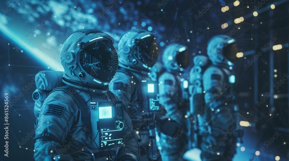 A group of astronauts on a mission communicating and receiving data from their spacecraft through the use of 6Gpowered braincomputer interfaces. A group of astronauts on a mission communicating and receiving data from their spacecraft through the use of 6Gpowered braincomputer interfaces.