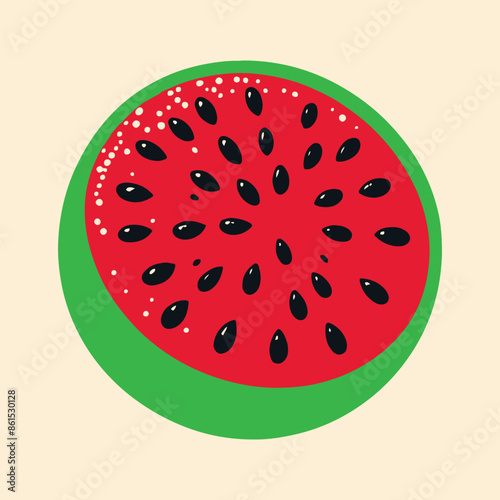 Flat vector illustration of watermelon slices