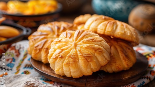 Mexican traditional conchas pastry photo
