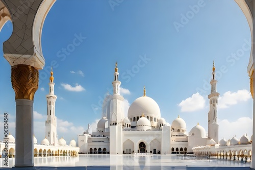 Famous Sheikh Zayed mosque in Abu Dhabi, United Arab Emirates