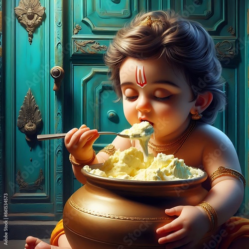 Shree Krishna for Janmashtami, Makhan Chor, Bal Krishna, Cute photo