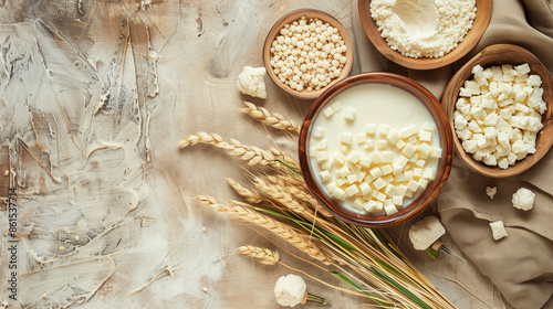Shavuot Flat Lay: A Feast of Kosher Dairy Products