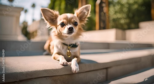 Chihuahua on the streets of Beverly hills.