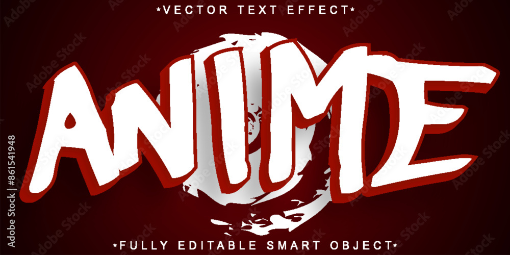 Cartoon Anime Vector Fully Editable Smart Object Text Effect Stock ...