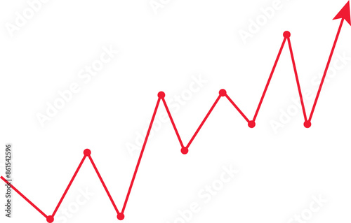 graph with arrow. business line graph with arrow transparent background 