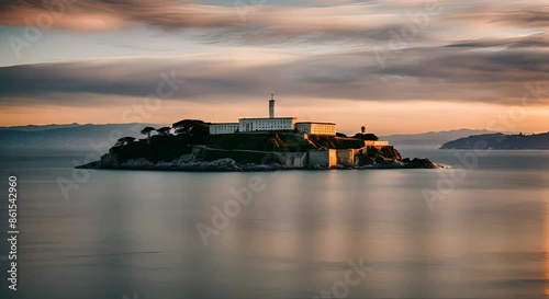 Alcatraz Island and Alcatraz Jail in San Francisco.