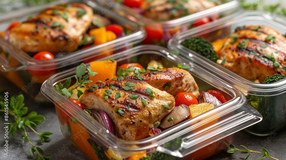 Healthy Grilled Chicken Meal Prep with Vegetables Healthy Grilled Chicken Meal Prep with Vegetables