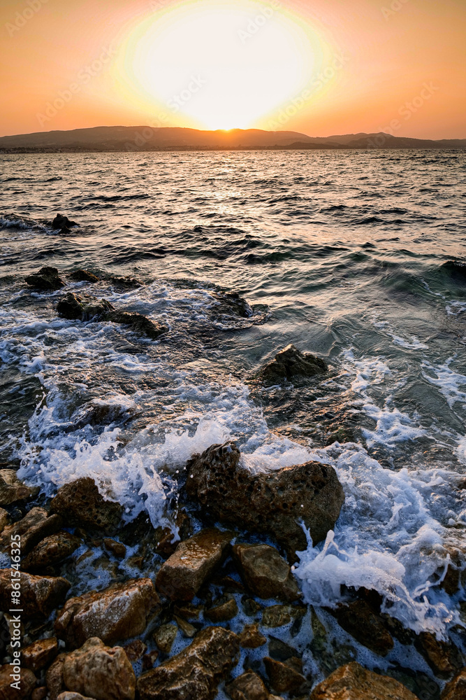 Golden sunset over a sleepy sea Golden sunset over a sleepy sea