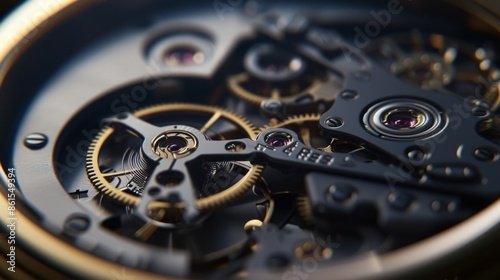 Wallpaper Mural Detailed watch mechanism, showcasing the intricate gears and movements Torontodigital.ca