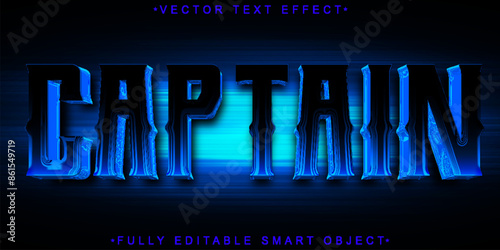 Blue Viking Captain Vector Fully Editable Smart Object Text Effect