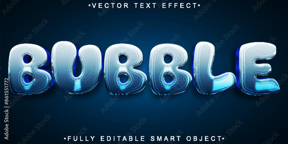Water Bubble Vector Fully Editable Smart Object Text Effect