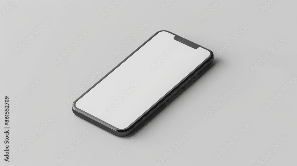 Clean, Modern Smartphone Mockup with White Screen for Realistic Digital Presentations Clean, Modern Smartphone Mockup with White Screen for Realistic Digital Presentations