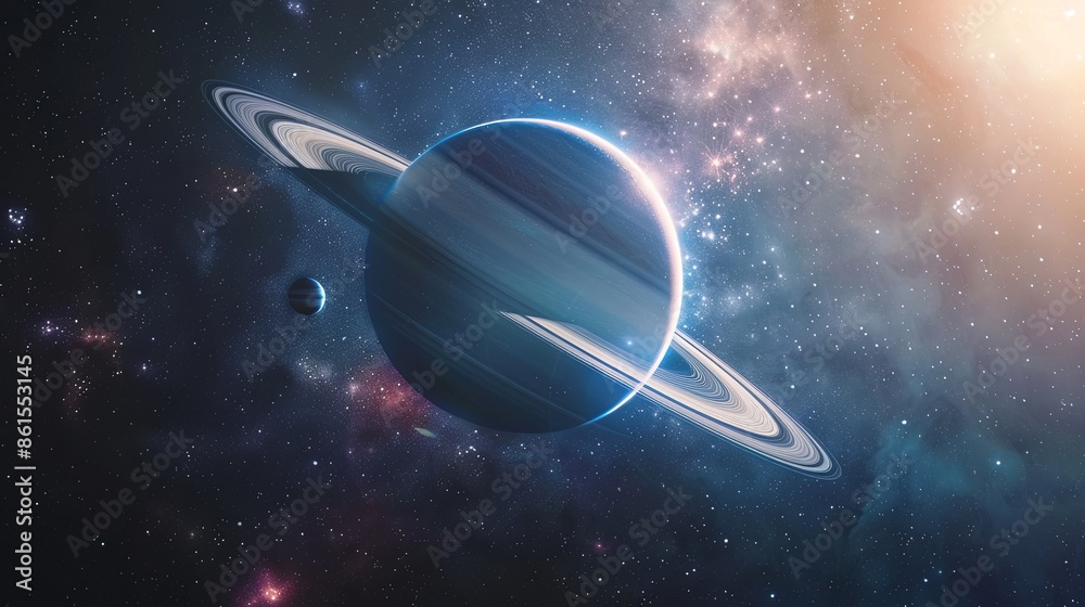Cinematic Close up of Saturn in deep space Cinematic Close up of Saturn in deep space